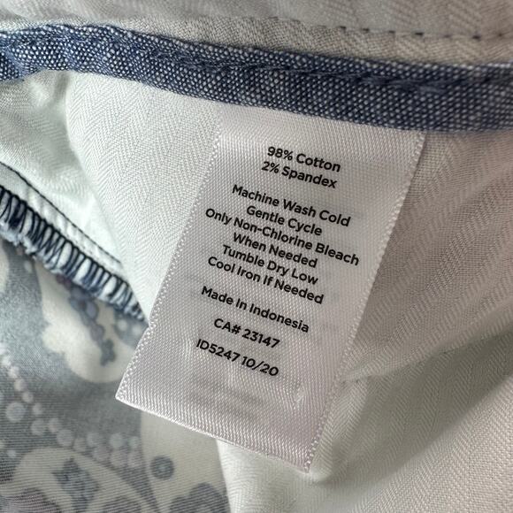 Talbots Pants Womens 8 Blue Purple Floral Paisley Perfect Cropped Ankle Classic - Picture 4 of 10